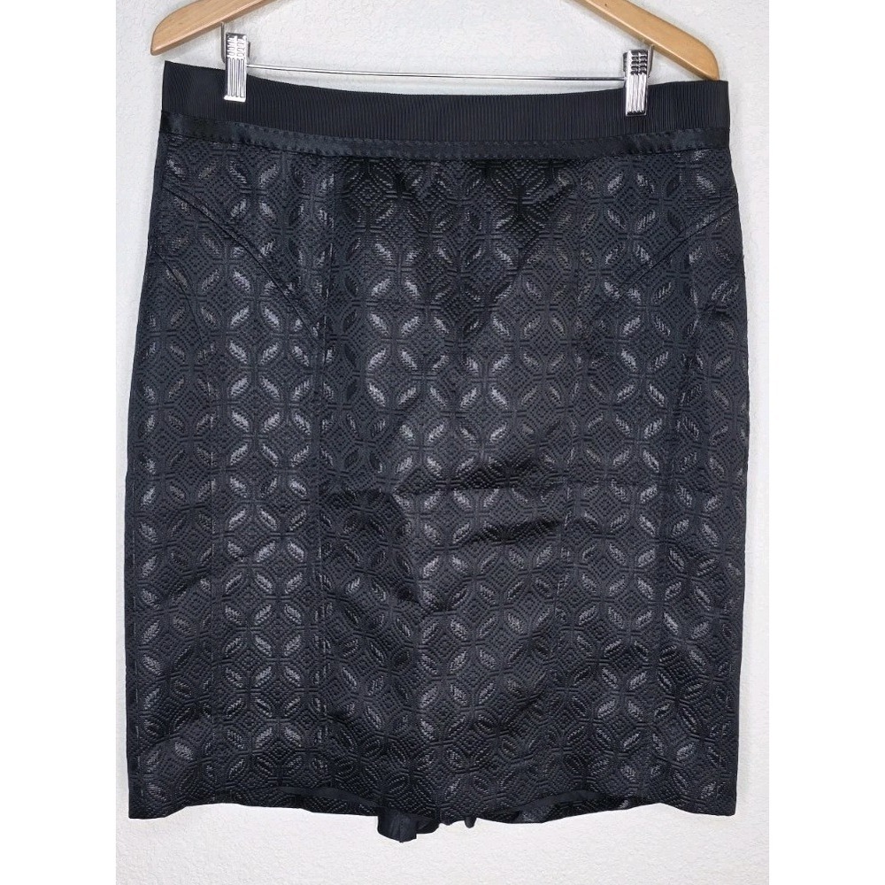 Ann Taylor Holiday Collection Brocade Sz 14 Skirt Ribbon Waistline Pencil Career